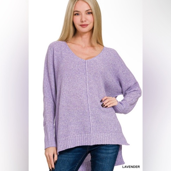 Zenana Lavender Knit Women's Sweater - Picture 2 of 7